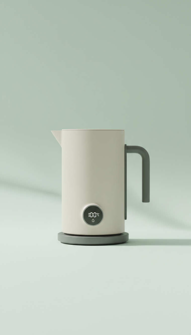 Minimalist Smart Kettle with Glass Carafe